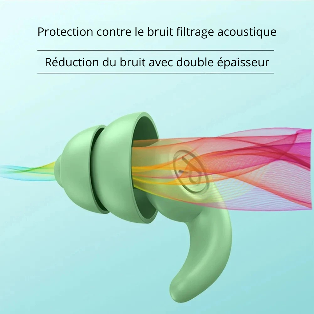 BOUCHONS D'OREILLES ANTI-BRUIT en silicone double épaisseur