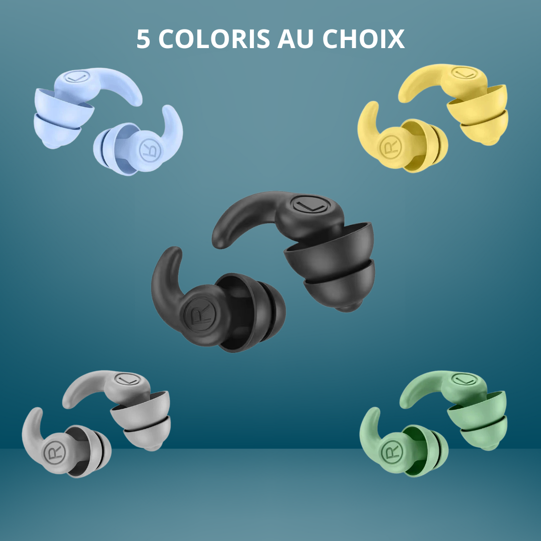 BOUCHONS D'OREILLES ANTI-BRUIT en silicone double épaisseur