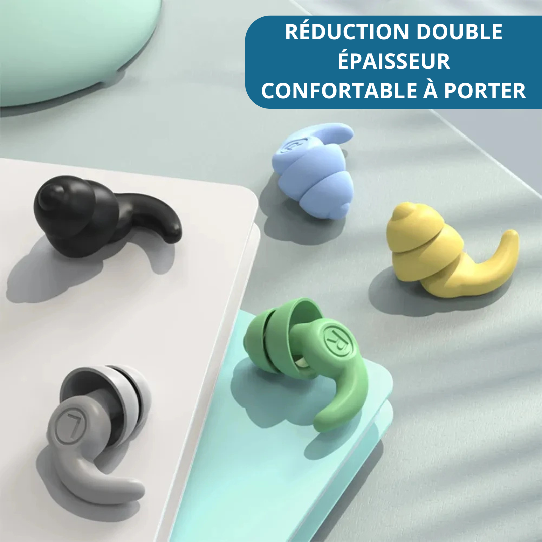 BOUCHONS D'OREILLES ANTI-BRUIT en silicone double épaisseur