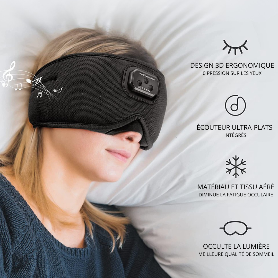MASQUE DE SOMMEIL ET VOYAGE BLUETOOTH 3D Bruits Blancs/ASMR - Pure Night Ultra
