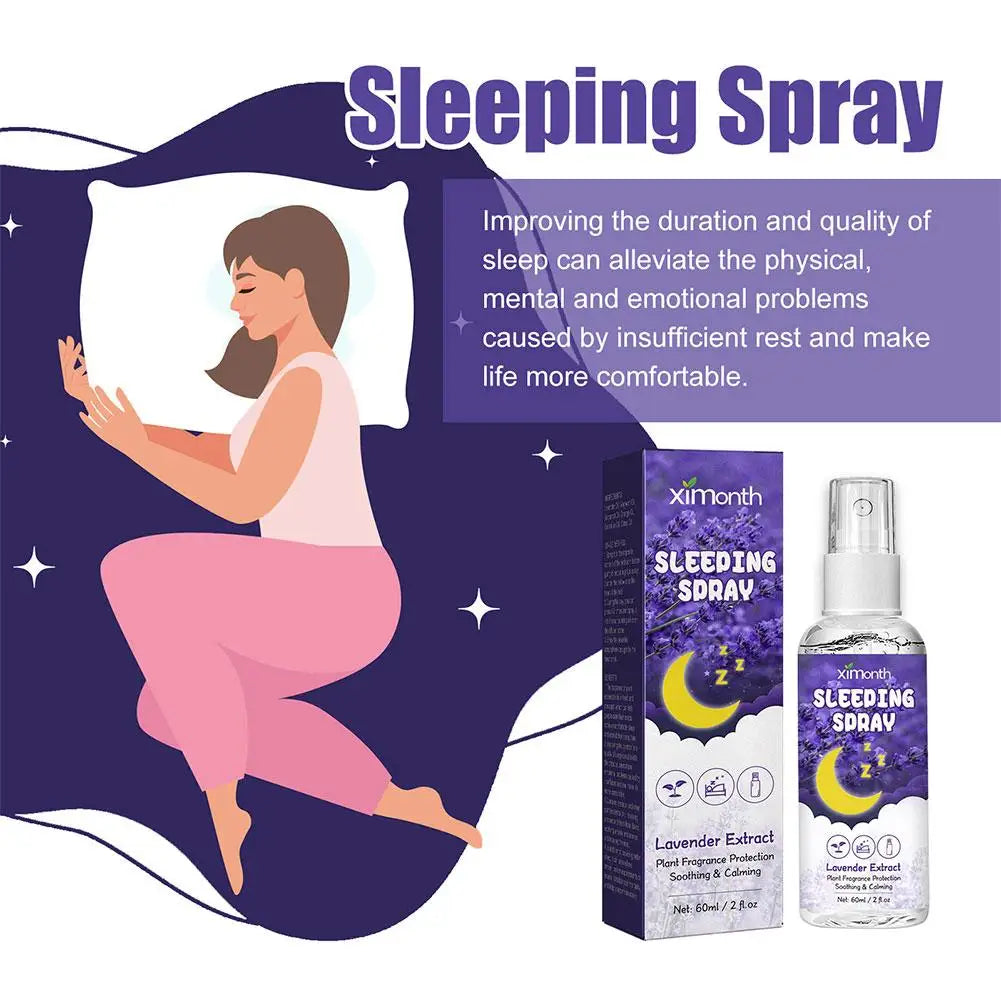 Lavender Sleep Spray 60Ml Aromatherapy Sleep Lavender Vanilla Pillow Mist Sleep Pillow Spray for Room Linen Deep Sleep Spray