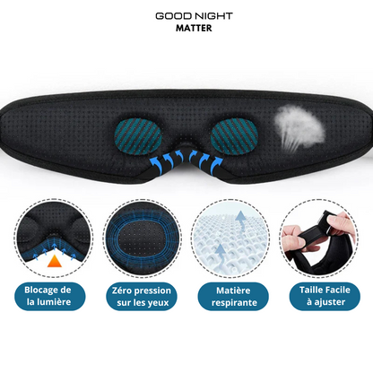 MASQUE DE SOMMEIL BLUETOOTH 5.2 V2 BRUITS BLANCS + TIMER