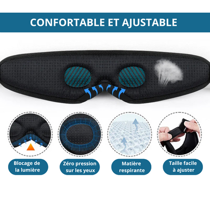 MASQUE DE SOMMEIL BLUETOOTH 5.2 V2 BRUITS BLANCS + TIMER