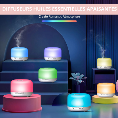 VEILLEUSE DE NUIT - DIFFUSEUR HUILES ESSENTIELLES AROMATHÉRAPIE - Pure Night - Télécommande + Minuterie + Lumière apaisante