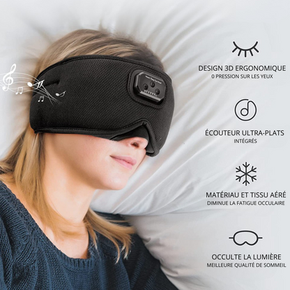 MASQUE DE SOMMEIL ET VOYAGE BLUETOOTH 3D Bruits Blancs/ASMR - Pure Night Ultra