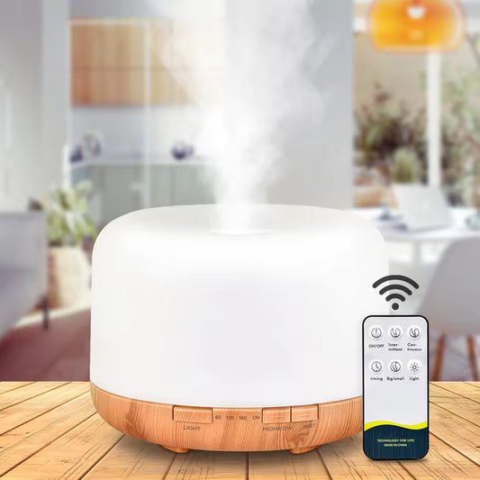 DIFFUSEUR HUILES ESSENTIELLES AROMATHÉRAPIE - Pure Night - Télécommande + Minuterie + Lumière apaisante